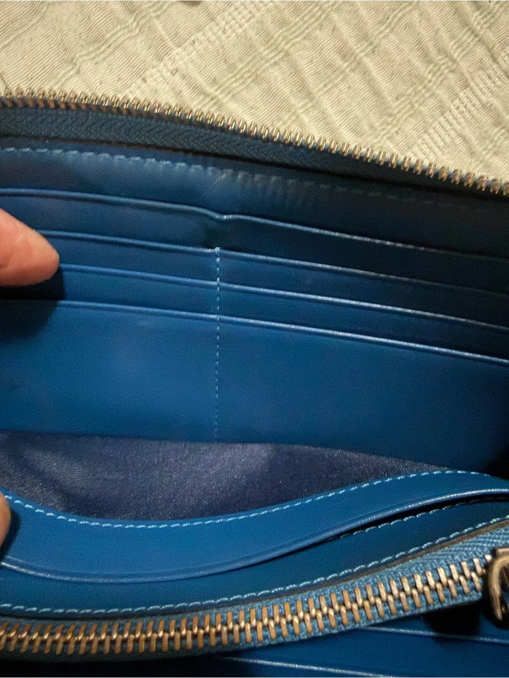 Pretty MCM blue zipper wallet!!!